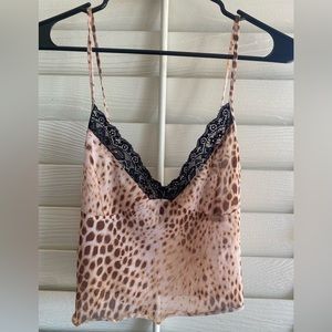 MOTEL ROCKS sheer leopard print crop tank